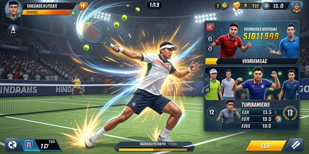 Mode multiplayer yang menunjukkan peringkat pemain.